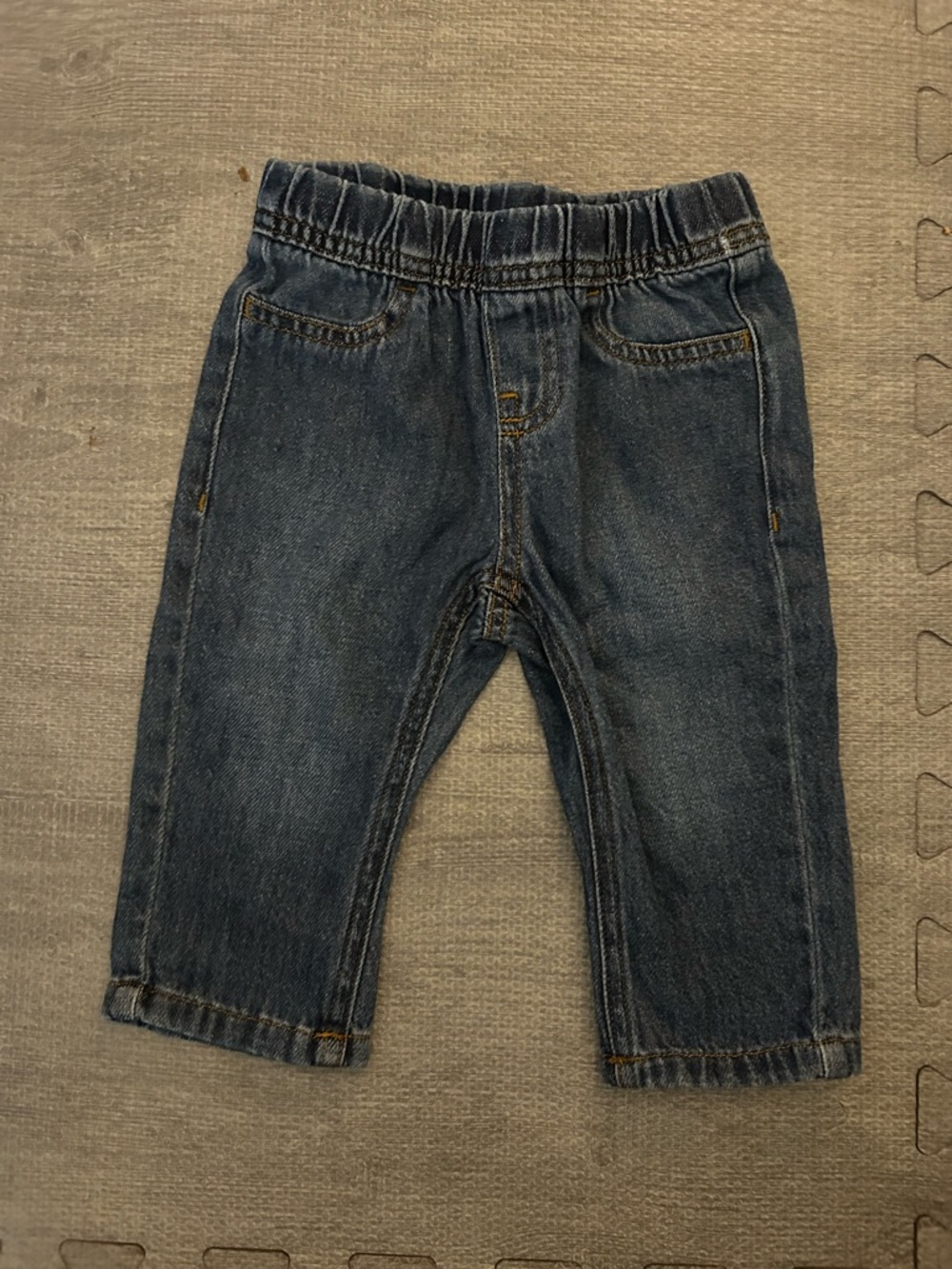 Baby Wrangler Dark Blue Toddler Denim Jeans with Elastic Waistband. Size 9M - Picture 2 of 5